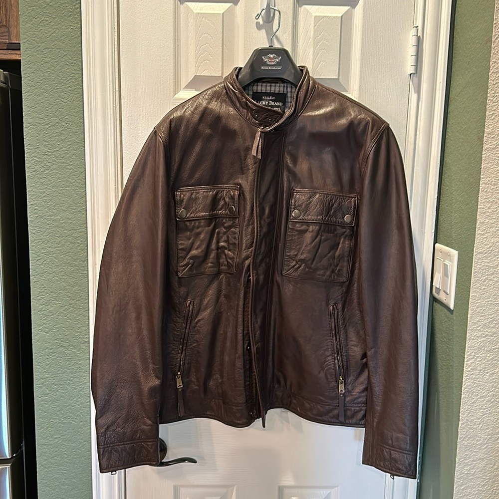 Lucky Brand Jackets & Coats | Authentic Mens Lucky Brand Brown Leather Jacket